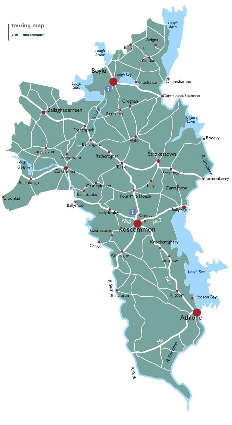 ನಕ್ಷೆ ಕೌಂಟಿ roscommon ಐರ್ಲೆಂಡ್