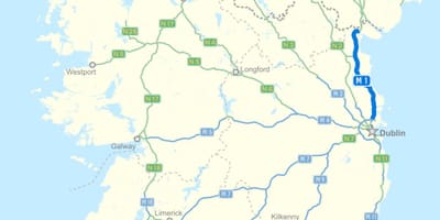 ನಕ್ಷೆ ಐರ್ಲೆಂಡ್ ಮೋಟಾರ್