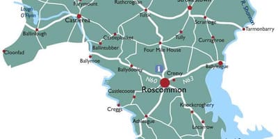 ನಕ್ಷೆ ಕೌಂಟಿ roscommon ಐರ್ಲೆಂಡ್